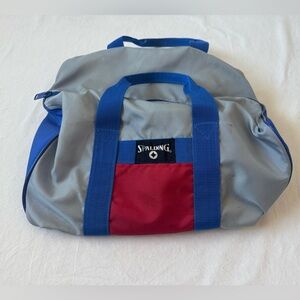 Vintage Small Spalding Gray, Blue and Red Duffle Bag #gym
